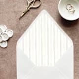 "Ivory Cream Stripe Envelope Liner | Set of 10 | For 5x7” Invitations" - Envelope Liners in white by Cotton and Bow