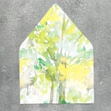 "Green and Yellow Watercolor Euroflap Envelope Liner | Set of 10 | For 5x7” invitations " - Envelope Liners in yellow by Cotton and Bow