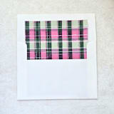 "Pink Plaid- A7 Square Flap Envelope Liners - Set of 10" - Envelope Liners in pink by Inkspiringletters