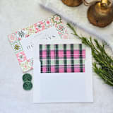 "Pink Plaid- A7 Square Flap Envelope Liners - Set of 10" - Envelope Liners in pink by Inkspiringletters