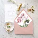 "A7 Envelope Liners Pink Fluffy Roses (set of 10)" - Envelope Liners in pink by Design by Laney