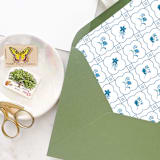 "A7 Envelope Liners Floral Tile Pattern (set of 10)" - Envelope Liners in blue by Design by Laney