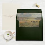 "A7 Fine Art Envelope Liners Square Flap // Golden Pastures (Set of 25)" - Envelope Liners in green by Clover and Lamb