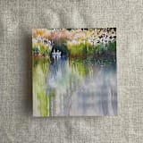 "Swans by the pond envelope liner for A7 square flap envelope | pack of 10" - Envelope Liners in multicolorassorted-colors by Ivory Invitations