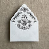 "Venetian floral black liner for A7 euro flap envelope | pack of 10" - Envelope Liners in black by Ivory Invitations