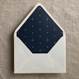 "Gold stars midnight blue envelope liner for A7 euro flap envelope | pack of 10" - Envelope Liners in blue by Ivory Invitations