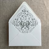 "Forest green English botanical garden floral printed liner for A7 euro flap envelope | pack of 10" - Envelope Liners in green by Ivory Invitations