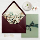 "A7 Fine Art Envelope Liners // Winter Ice Skating (Set of 25)" - Envelope Liners in multicolorassorted-colors by Clover and Lamb