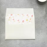 "Floral Poppies Watercolor Square Envelope Liner | Set of 10 | For 5x7” invitations " - Envelope Liners in multicolor by Cotton and Bow