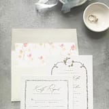"Floral Poppies Watercolor Square Envelope Liner | Set of 10 | For 5x7” invitations " - Envelope Liners in multicolor by Cotton and Bow