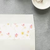 "Floral Poppies Watercolor Square Envelope Liner | Set of 10 | For 5x7” invitations " - Envelope Liners in multicolor by Cotton and Bow