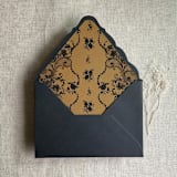 "Versailles Nocturne Brown envelope liner for A7 euro flap envelope | pack of 10" - Envelope Liners in brown by Ivory Invitations