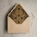 "Versailles Nocturne Brown envelope liner for A7 euro flap envelope | pack of 10" - Envelope Liners in brown by Ivory Invitations