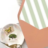 "A7 Envelope Liners Sage Nautical Stripes (set of 10)" - Envelope Liners in green by Design by Laney