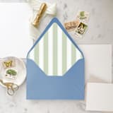 "A7 Envelope Liners Sage Nautical Stripes (set of 10)" - Envelope Liners in green by Design by Laney