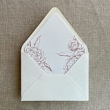 "Old rose grand peony vintage floral envelope liner for A7 euro flap envelope | pack of 10" - Envelope Liners in pink by Ivory Invitations