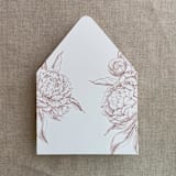 "Old rose grand peony vintage floral envelope liner for A7 euro flap envelope | pack of 10" - Envelope Liners in pink by Ivory Invitations