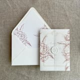 "Old rose grand peony vintage floral envelope liner for A7 euro flap envelope | pack of 10" - Envelope Liners in pink by Ivory Invitations