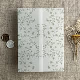 "Sage dainty floral vellum wrap for 5x7 card + liner for A7 euro envelope" - Envelope Liners in green by Ivory Invitations