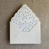 "Sage dainty floral vellum wrap for 5x7 card + liner for A7 euro envelope" - Envelope Liners in green by Ivory Invitations