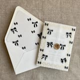 "Black ribbon bow  printed vellum liner for A7 euro flap envelope | pack of 10" - Envelope Liners in black by Ivory Invitations