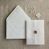 "White Adorable wild floral vellum envelope liner for A7 euro flap envelope | pack of 10" - Envelope Liners in white by Ivory Invitations