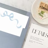 "A7 Envelope Liners Blue Bow Square Flap (set of 10)" - Envelope Liners in blue by Design by Laney