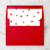 "A7 Envelope Liners Red Cute Hearts Square Flap (set of 10)" - Envelope Liners in red by Design by Laney