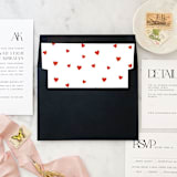 "A7 Envelope Liners Red Cute Hearts Square Flap (set of 10)" - Envelope Liners in red by Design by Laney