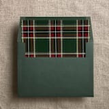 "Holiday green plaid envelope liner for A7 square flap envelope | pack of 10" - Envelope Liners in green by Ivory Invitations
