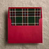 "Holiday green plaid envelope liner for A7 square flap envelope | pack of 10" - Envelope Liners in green by Ivory Invitations