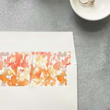 "Orange Watercolor Square Envelope Liner | Set of 10 | For 5x7” invitations" - Envelope Liners in orange by Cotton and Bow