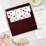 "A7 Envelope Liners Pink and Purple Flowers Square Flap (set of 10)" - Envelope Liners in pink by Design by Laney