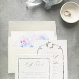 "Hydrangea Watercolor Square Envelope Liner | Set of 10 | For 5x7” invitations " - Envelope Liners in blue by Cotton and Bow