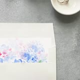 "Hydrangea Watercolor Square Envelope Liner | Set of 10 | For 5x7” invitations " - Envelope Liners in blue by Cotton and Bow