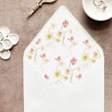 "Bright Floral Poppy Watercolor Envelope Liner | Set of 10 | For 5x7” invitations" - Envelope Liners in multicolor by Cotton and Bow