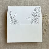 "Slate grand peony floral envelope liner for A7 square flap envelope | pack of 10" - Envelope Liners in gray by Ivory Invitations