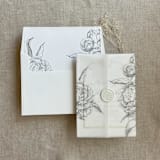 "Slate grand peony floral envelope liner for A7 square flap envelope | pack of 10" - Envelope Liners in gray by Ivory Invitations