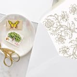 "A7 Envelope Liners Quad Scroll Taupe (set of 10)" - Envelope Liners in beige by Design by Laney