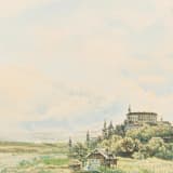 "A7 Fine Art Envelope Liners // Castle on a Hill (Set of 25)" - Envelope Liners in green by Clover and Lamb