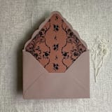 "Versailles Nocturne Rust envelope liner for A7 euro flap envelope | pack of 10" - Envelope Liners in copper by Ivory Invitations