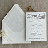 "White ink English botanical garden print liner for A7 euro flap envelope | pack of 10" - Envelope Liners in white by Ivory Invitations