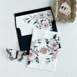 "Dusty Rose Floral Envelope Liner | Set of 10" - Envelope Liners in pink by Eva Friesen