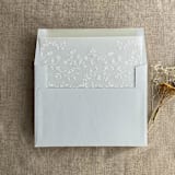 "White dainty floral vellum wrap for 5x7 card + liner for A7 square envelope | Set of 10" - Envelope Liners in white by Ivory Invitations
