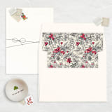 "A7 Envelope Liners Square Flap // Holiday Toile (Set of 25)" - Envelope Liners in red by Clover and Lamb