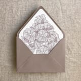 "Mauve ruffled floral lace liner for A7 euro flap envelope | pack of 10" - Envelope Liners in purple by Ivory Invitations