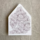 "Mauve ruffled floral lace liner for A7 euro flap envelope | pack of 10" - Envelope Liners in purple by Ivory Invitations