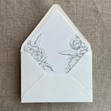 "Sage grand peony vintage floral envelope liner for A7 euro flap envelope | pack of 10" - Envelope Liners in green by Ivory Invitations