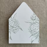 "Sage grand peony vintage floral envelope liner for A7 euro flap envelope | pack of 10" - Envelope Liners in green by Ivory Invitations