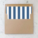 "A7 Envelope Liners Navy Blue Nautical Stripes Square Flap (set of 10)" - Envelope Liners in blue by Design by Laney